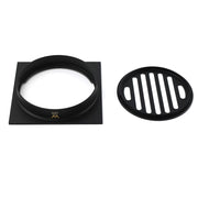 Black Bathroom 110mm Small Square Shower Grate Floor Drain 95mm Outlet Watermark V1233-BD078BL