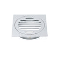 Chrome Stainless Steel 110mm Small Square Shower Grate Floor Drain 95mm Outlet V1233-BD078CR