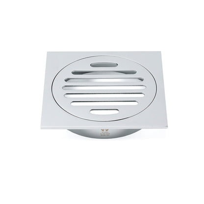 Chrome Stainless Steel 110mm Small Square Shower Grate Floor Drain 95mm Outlet V1233-BD078CR