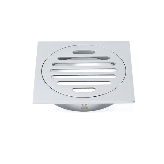 Chrome Stainless Steel 110mm Small Square Shower Grate Floor Drain 95mm Outlet V1233-BD078CR
