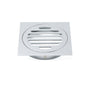 Chrome Stainless Steel 110mm Small Square Shower Grate Floor Drain 95mm Outlet V1233-BD078CR