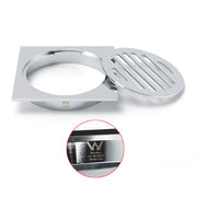 Chrome Stainless Steel 110mm Small Square Shower Grate Floor Drain 95mm Outlet V1233-BD078CR