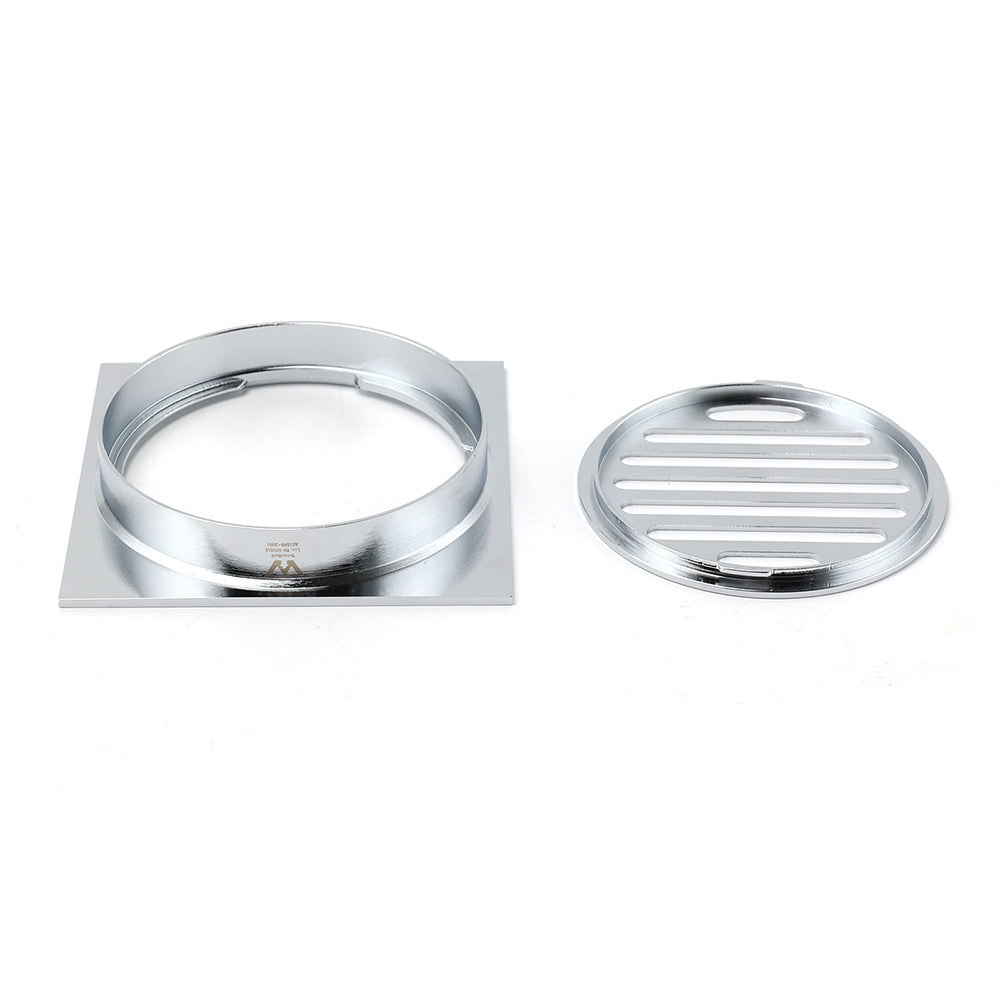 Chrome Stainless Steel 110mm Small Square Shower Grate Floor Drain 95mm Outlet V1233-BD078CR