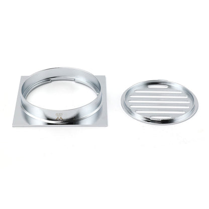 Chrome Stainless Steel 110mm Small Square Shower Grate Floor Drain 95mm Outlet V1233-BD078CR