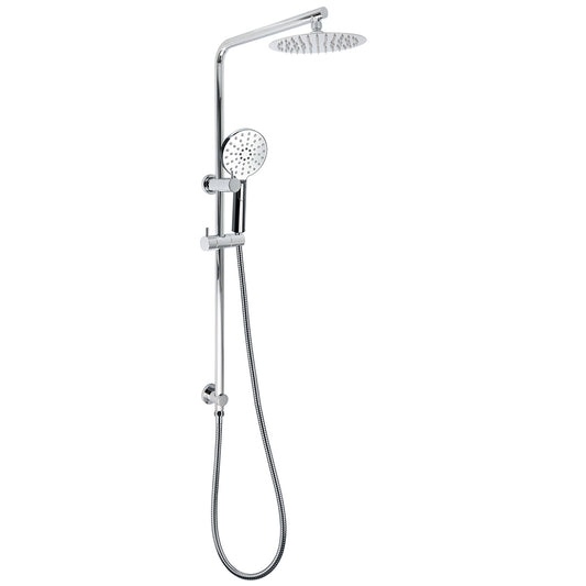 Chrome Round 8" Rainfall Shower Head 3 Modes Handheld Rose Silde Rail Twin Set V1233-C4902B22HR002M4CKSR108