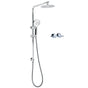 Chrome Round 8" Rainfall Shower Head 3 Modes Handheld Rose Silde Rail Twin Taps Set V1233-C4902B22HR002M4CKSR108CPF0282A