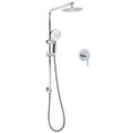 Chrome Round 8" Rainfall Shower Head 3 Modes Handheld Rose Silde Rail Twin Set Mixer V1233-C4902B22HR002M4CKSR108KRD201CR