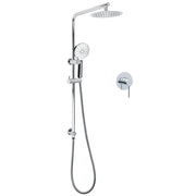 Chrome Round 8" Rainfall Shower Head 3 Modes Handheld Rose Silde Rail Twin Set Mixer V1233-C4902B22HR002M4CKSR108KRD201CR