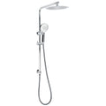 Twin Shower Set 10" Rainfall Head 3 Modes Handheld Rose Silde Rail Chrome Round V1233-C4902B22HR002M4CKSR110