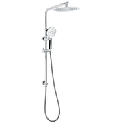 Twin Shower Set 10" Rainfall Head 3 Modes Handheld Rose Silde Rail Chrome Round V1233-C4902B22HR002M4CKSR110