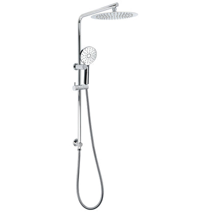 Twin Shower Set 10" Rainfall Head 3 Modes Handheld Rose Silde Rail Chrome Round V1233-C4902B22HR002M4CKSR110