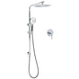 WELS Twin Shower Set 10" Rainfall Head 3 Modes Handheld Rose Silde Rail Chrome Round Mixer V1233-C4902B22HR002M4CKSR110KRD201CR