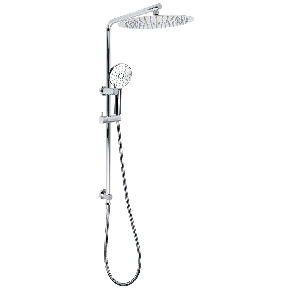 WELS Twin Shower Set Large Round 12" Rainfall Head 3 Modes Handheld Silde Rail V1233-C4902B22HR002M4CKSR112