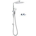 WELS Dual Shower Set Large Round 12" Rainfall Head 3 Modes Handheld Silde Rail Twin Taps V1233-C4902B22HR002M4CKSR112CPF0282A