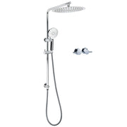 WELS Dual Shower Set Large Round 12" Rainfall Head 3 Modes Handheld Silde Rail Twin Taps V1233-C4902B22HR002M4CKSR112CPF0282A