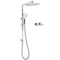 WELS Dual Shower Set Large Round 12" Rainfall Head 3 Modes Handheld Silde Rail Twin Taps V1233-C4902B22HR002M4CKSR112CPF0282A