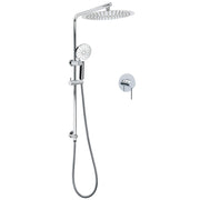 WELS Twin Shower Set Large Round 12" Rainfall Head 3 Modes Handheld Silde Rail + Mixer V1233-C4902B22HR002M4CKSR112KRD201CR