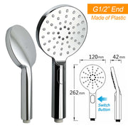 WELS Chrome 9" Rain Shower Head 3 Modes Handheld Rose Slide Rail Set Diverter V1233-C4902B22HR002M4CSR0901