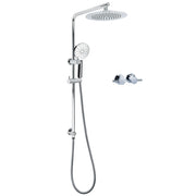 WELS Chrome 9" Rain Shower Head 3 Modes Handheld Rose Slide Rail Set Twin Taps V1233-C4902B22HR002M4CSR0901CPF0282A