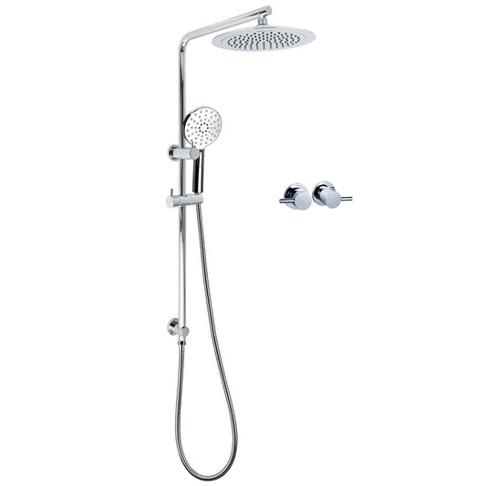 WELS Chrome 9" Rain Shower Head 3 Modes Handheld Rose Slide Rail Set Twin Taps V1233-C4902B22HR002M4CSR0901CPF0282A