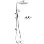 WELS Chrome 9" Rain Shower Head 3 Modes Handheld Rose Slide Rail Set Twin Taps V1233-C4902B22HR002M4CSR0901CPF0282A