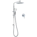 WELS Chrome 9" Rain Shower Head 3 Modes Handheld Rose Slide Rail Set Diverter Mixer V1233-C4902B22HR002M4CSR0901KRD201CR