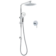 WELS Chrome 9" Rain Shower Head 3 Modes Handheld Rose Slide Rail Set Diverter Mixer V1233-C4902B22HR002M4CSR0901KRD201CR