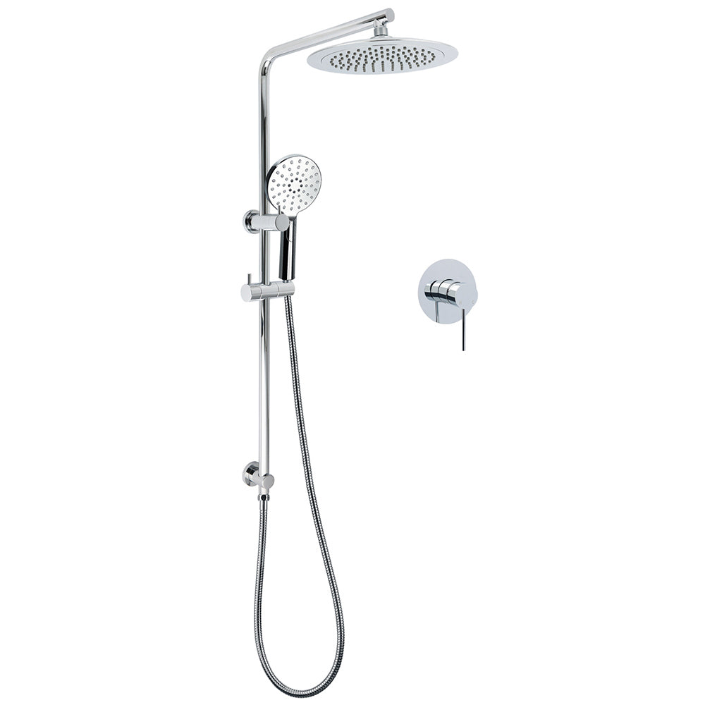 WELS Chrome 9" Rain Shower Head 3 Modes Handheld Rose Slide Rail Set Diverter Mixer V1233-C4902B22HR002M4CSR0901KRD201CR