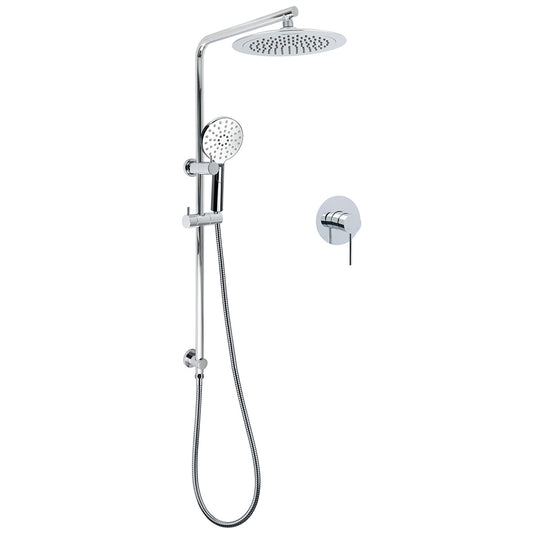 WELS Chrome 9" Rain Shower Head 3 Modes Handheld Rose Slide Rail Set Diverter Mixer V1233-C4902B22HR002M4CSR0901KRD201CR