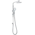 Chrome Double Square 8" Shower Head Set 3 Function Handheld Rail Diverter Arm V1233-C4902B22HR003M4CKSR108