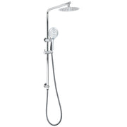 Chrome Double Square 8" Shower Head Set 3 Function Handheld Rail Diverter Arm V1233-C4902B22HR003M4CKSR108