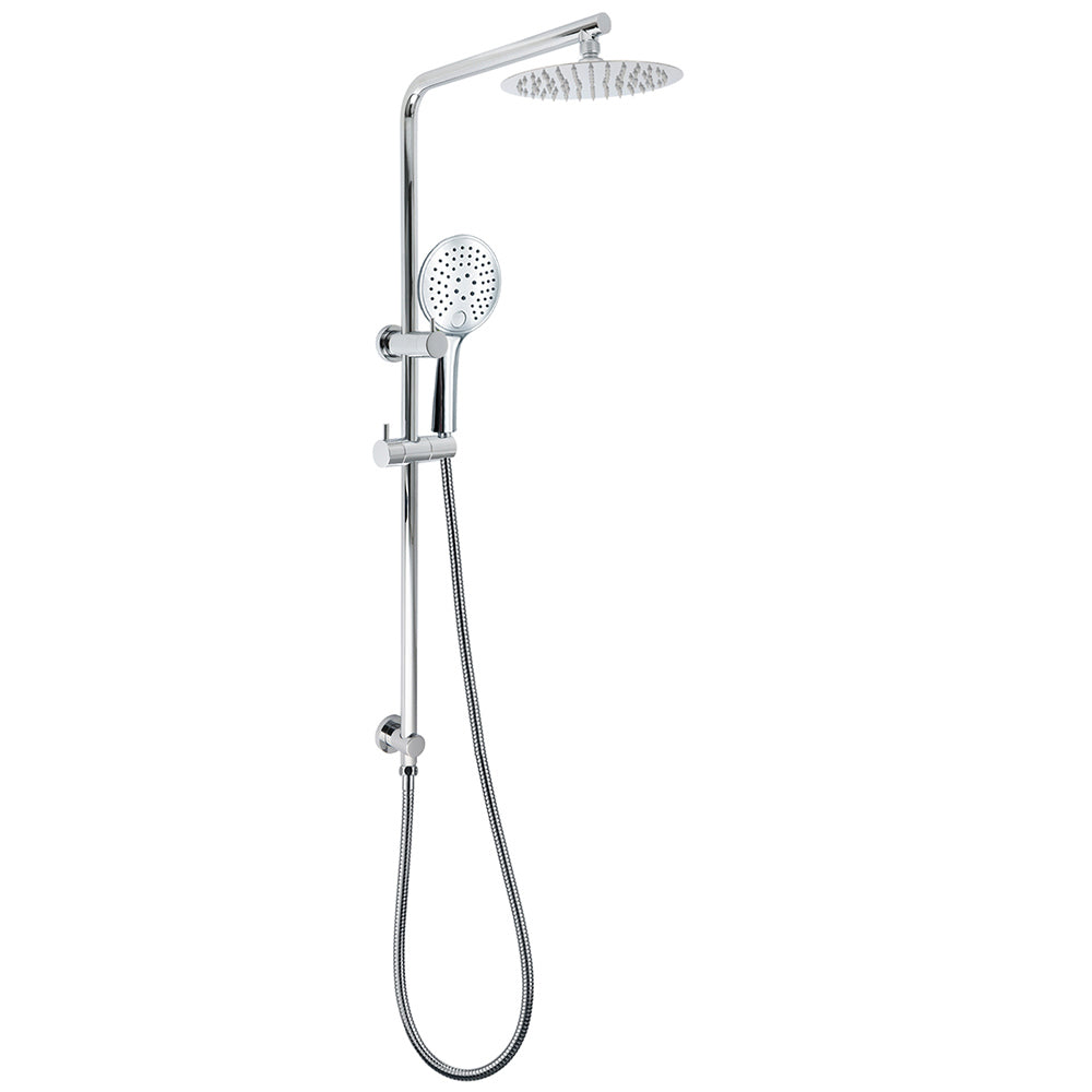 Chrome Double Square 8" Shower Head Set 3 Function Handheld Rail Diverter Arm V1233-C4902B22HR003M4CKSR108
