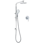 WELS Chrome Double Square 8" Shower Head Set 3 Function Handheld Rail Arm Mixer V1233-C4902B22HR003M4CKSR108KRD201CR