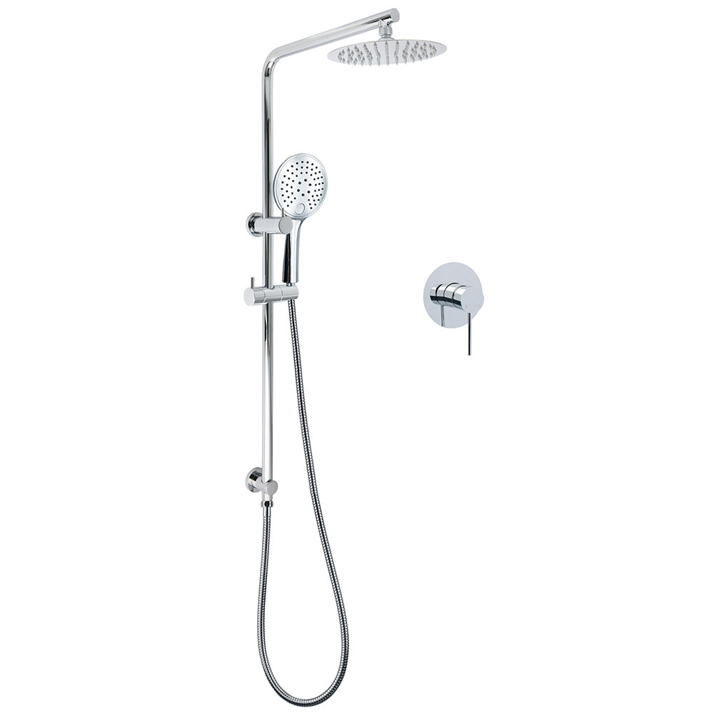 WELS Chrome Double Square 8" Shower Head Set 3 Function Handheld Rail Arm Mixer V1233-C4902B22HR003M4CKSR108KRD201CR