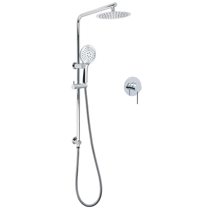 WELS Chrome Double Square 8" Shower Head Set 3 Function Handheld Rail Arm Mixer V1233-C4902B22HR003M4CKSR108KRD201CR
