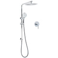 WELS Chrome 10" Rain Shower Head Round Handheld Sliding Rail Diverter Arm Twin Set Mixer V1233-C4902B22HR003M4CKSR110KRD201CR