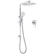 WELS Round Shower Head Handheld Sliding Rail Arm Chrome 12" Rainfall 2in1 Mixer Set V1233-C4902B22HR003M4CKSR112KRD201CR