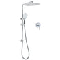 WELS Round Shower Head Handheld Sliding Rail Arm Chrome 12" Rainfall 2in1 Mixer Set V1233-C4902B22HR003M4CKSR112KRD201CR