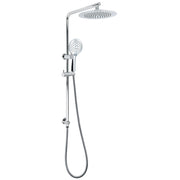 Chrome 9" Plastic Rain Shower Head 3 Modes Handheld Rose Slide Rail Diverter Switch Set V1233-C4902B22HR003M4CSR0901