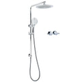 WELS Chrome 9" Plastic Rain Shower Head 3 Modes Handheld Rose Slide Rail Twin Taps V1233-C4902B22HR003M4CSR0901CPF0282A
