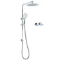 WELS Chrome 9" Plastic Rain Shower Head 3 Modes Handheld Rose Slide Rail Twin Taps V1233-C4902B22HR003M4CSR0901CPF0282A