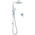 Chrome 9" Plastic Rain Shower Head 3 Modes Handheld Rose Slide Rail Diverter Mixer Set V1233-C4902B22HR003M4CSR0901KRD201CR
