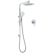 Chrome 9" Plastic Rain Shower Head 3 Modes Handheld Rose Slide Rail Diverter Mixer Set V1233-C4902B22HR003M4CSR0901KRD201CR