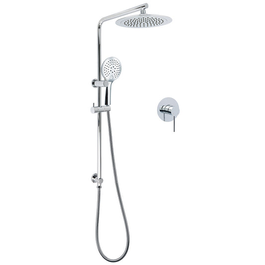 Chrome 9" Plastic Rain Shower Head 3 Modes Handheld Rose Slide Rail Diverter Mixer Set V1233-C4902B22HR003M4CSR0901KRD201CR