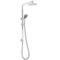 WELS Chrome Dual 8" Slim Rain Shower 5 Modes Rose Mixer Valve Sliding Rail Set V1233-C4902B22HR005M5C1KSR108
