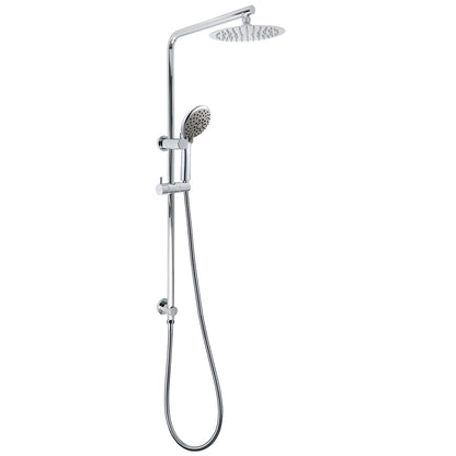 WELS Chrome Dual 8" Slim Rain Shower 5 Modes Rose Mixer Valve Sliding Rail Set V1233-C4902B22HR005M5C1KSR108