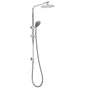 WELS Chrome Dual 8" Slim Rain Shower 5 Modes Rose Mixer Valve Sliding Rail Set V1233-C4902B22HR005M5C1KSR108