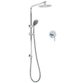 WELS Chrome Dual 8" Slim Rain Shower 5 Modes Rose Mixer Valve Sliding Rail Set + Mixer V1233-C4902B22HR005M5C1KSR108KRD201CR