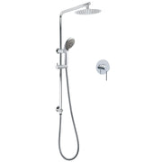 WELS Chrome Dual 8" Slim Rain Shower 5 Modes Rose Mixer Valve Sliding Rail Set + Mixer V1233-C4902B22HR005M5C1KSR108KRD201CR