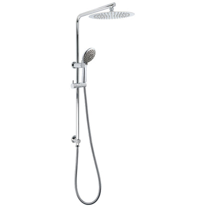 WELS Chrome Dual 10" Slim Rain Shower 5 Modes Handset Mixer Valve Sliding Rail + Single Mixer V1233-C4902B22HR005M5C1KSR110